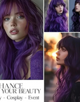 Midnight Violet Cosplay Wig with Bangs